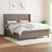 Κρεβάτι Boxspring με Στρώμα Taupe 160x200 εκ. Υφασμάτινο