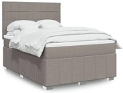 vidaXL Κρεβάτι Boxspring με Στρώμα Taupe 140x200 εκ. Υφασμάτινο
