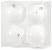 Σετ 4 Χριστουγεννιάτικες μπάλες Άσπρες 10cm 236712