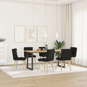 vidaXL Καρέκλες Τραπεζαρίας 6 τεμ. Μαύρες Υφασμάτινες