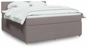 vidaXL Κρεβάτι Boxspring με Στρώμα Taupe 180x200 εκ. Υφασμάτινο