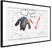 Αφίσα - Conversation of Two Goats - 60x40 - Μαύρο - Χωρίς πασπαρτού