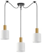 Φωτιστικό Οροφής SE21-GM-4-BL3-SH1 ADEPT TUBE Gold Matt Pendant White Fabric Shade+ - 51W - 100W - 77-8598