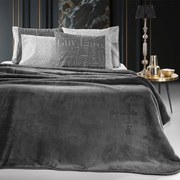 Κουβέρτα Βελουτέ Logo Anthracite Guy Laroche Μονό 160x220cm Πολυέστερ