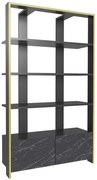 Βιβλιοθήκη Elena 875ZNA4616 93,6x31,5x160cm Marble Effect Black