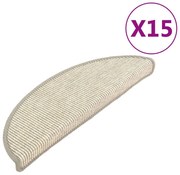 vidaXL Πατάκια Σκαλοπατιών 15 τεμ. Ασημί Ημίστρογγυλά 56x17x3 εκ.