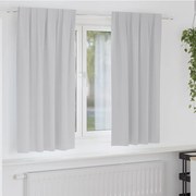 vidaXL Κουρτίνες με κουρτίνες 2 pcs Ανοιχτό γκρι Πολυεστέρας