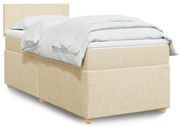 ΚΡΕΒΑΤΙ BOXSPRING ΜΕ ΣΤΡΩΜΑ ΚΡΕΜ 100 X 200 ΕΚ. ΥΦΑΣΜΑΤΙΝΟ 3288889