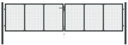 vidaXL Πόρτα Κήπου με Πλέγμα Γκρι 400x100 εκ. από Γαλβανισμένο Ατσάλι