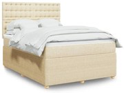 ΚΡΕΒΑΤΙ BOXSPRING ΜΕ ΣΤΡΩΜΑ ΚΡΕΜ 140X200 ΕΚ. ΥΦΑΣΜΑΤΙΝΟ 3292098