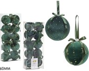 Χριστουγεννιάτικη Μπάλα Πράσινο 6cm 10Τμχ Σε 2 Σχέδια