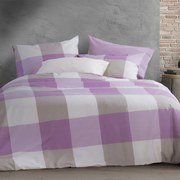 Σεντόνια Υπέρδιπλα (Σετ) Nef-Nef Homeware Casual Check Mauve Μωβ,Λιλά ΜΕ ΛΑΣΤΙΧΟ 160x200+35