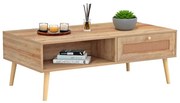 Τραπέζι Σαλονιού Colm Rattan HM9224.11 110x59x39,5cm Natural-Οak Μελαμίνη