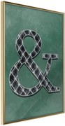 Αφίσα - Ampersand on Green Background - 40x60 - Χρυσό - Χωρίς πασπαρτού