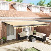 vidaXL Αυτόματη Τέντα - Πορτοκαλί και Λευκή, 500x300 cm