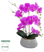 GloboStar® Artificial Garden HOT PINK ORCHID 21119 Διακοσμητικό Έντονο Ροζ Ορχιδέα Υ45cm