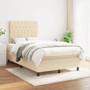 Κρεβάτι Boxspring με Στρώμα Κρεμ 120x200 εκ. Υφασμάτινο