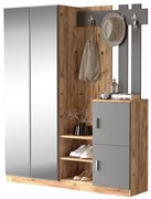 Έπιπλο εισόδου Doorse pakoworld μελαμίνης ανθρακί-sonoma 147.5x35x180εκ