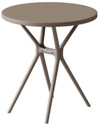 Τραπέζι FL7 Fylliana Στρογγυλό Πολυπροπυλενίου Cappuccino 70x70x71 εκ. 2αδα 70x70x71 εκ.