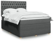 ΚΡΕΒΑΤΙ BOXSPRING ΜΕ ΣΤΡΩΜΑ ΣΚΟΥΡΟ ΓΚΡΙ 140X190 ΕΚ. ΥΦΑΣΜΑΤΙΝΟ 3294359