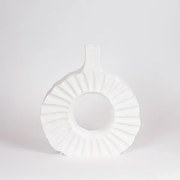 Βάζο Ξύλινο Λευκό 27x6x30εκ. ESTHETI 819-00694
