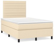 Κρεβάτι Boxspring με Στρώμα Κρεμ 120x190 εκ. Υφασμάτινο