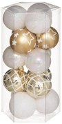 Χριστουγεννιάτικες Μπάλες (Σετ 15μχ) A-S Gold/White 694504OB