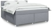 vidaXL Κρεβάτι Boxspring με Στρώμα Ανοιχτό Γκρι 180x200 εκ. Υφασμάτινο