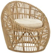 Πολυθρόνα Boria Inart φυσικό ξύλο με μαξιλάρι 70x72x74εκ 70x72x74 εκ.