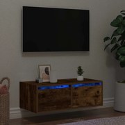 vidaXL Έπιπλο Τηλεόρασης με LED Καπνιστή Δρυς 75x35,5x25 εκ.