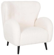 Πολυθρόνα - Μπερζέρα KRYLY C9593.06 Εκρού Μπουκλέ Ύφασμα με Μαύρα Ξύλινα Πόδια 83x87x89Υεκ. 83x87x89 εκ.