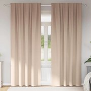 Κουρτίνες Μαύρης Ύφανσης με Δαχτυλίδια 2 pcs Taupe