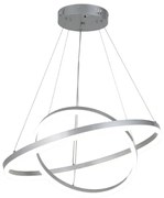 Inlight Κρεμαστό φωτιστικό LED 58W 3CCT (by switch on base) D:60cm (6095-B-Silver)