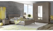 Savvidis Furniture  Σετ Κρεβατοκάμαρας 4τμχ (κρεβάτι για στρώμα 140x190,2 κομοδίνα, ντουλάπα) N27 Μόκα Μελαμίνη BEST-8810128