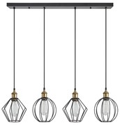 SE21-BR-10-4BL-GR12 MAGNUM FLEX Bronze Metal Pendant Black Metal Grid+ HOMELIGHTING 77-8967