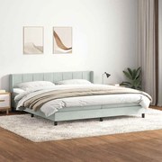 Box Spring κρεβάτι με στρώμα ανοιχτό γκρι 200x210 cm Βελούδινο - Γκρι