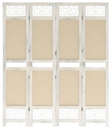 338559  4-PANEL ROOM DIVIDER CREAM 140X165 CM FABRIC 338559