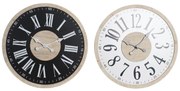 Ρολόι Τοίχου DKD Home Decor Μαύρο MDF Λευκό (60 x 4,5 x 60 cm)
