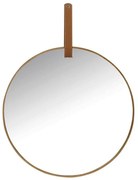 Καθρέπτης Τοίχου Στρογγυλός Με Λαβή TAX105 60cm Brown Espiel Μέταλλο,Γυαλί