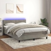 ΚΡΕΒΑΤΙ BOXSPRING ΜΕ ΣΤΡΩΜΑ &amp; LED ΑΝ.ΓΚΡΙ 140X200 ΕΚ. ΒΕΛΟΥΔΙΝΟ 3134465