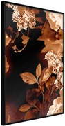 Αφίσα - Flower Decoration in Sepia - 40x60 - Μαύρο - Χωρίς πασπαρτού