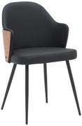 Καρέκλα Marci pakoworld μαύρο pu-πόδι μαύρο μέταλλο 58x58x91εκ