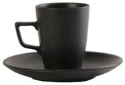Φλιτζάνι Καφέ Με Πιατάκι Morgan OW2052K6 80ml Black Espiel Porcelain