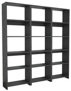 Βιβλιοθήκη Rabuku σε ανθρακί απόχρωση 146x22x123εκ 146x22x160 εκ.