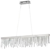 Φωτιστικό Κρεμαστό L1150xB90xH1500 mm Led 30,5w 4900lm Dimmable Χρωμέ -Διάφανα Κρύσταλλα Eglo Antelao 39284