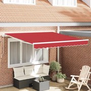 vidaXL Μηχανική Ανασυρόμενη Τέντα Κόκκινη 300x250 cm