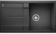 Blanco Metra 5 S Black SILGRANIT™ PuraDur™ Γρανιτένιος Νεροχύτης Ένθετος Αντιστρεφόμενος με 1 Γούρνα και Ποδιά 86x50cm