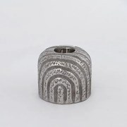 Κηροπήγιο Κεραμικό Καφέ-Ασημί 11x11x9,5εκ. ESTHETI 752-25042