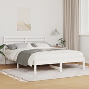 vidaXL Σκελετός Κρεβατιού Λευκό 140 x 190 cm Μασίφ ξύλο πεύκου