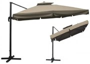 ΟΜΠΡΕΛΑ τηλεσκ/κή HANGING+βάση Alu Ανθρακί/Ύφασμα Μπεζ 3x3 m (H. 2.8 m) Ε900